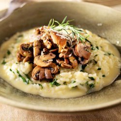 Smoked-Gouda Risotto with Spinach and Mushrooms