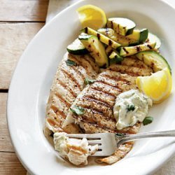 Grilled Trout with Garden Zukes and Herb Aioli