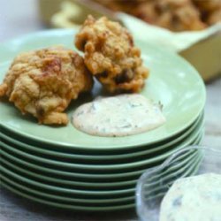 Crawfish-Eggplant Beignets with Remoulade Sauce