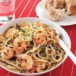 Shrimp Scampi over Whole-Wheat Spaghetti