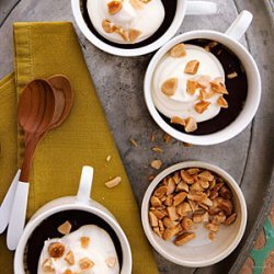 Vanilla Pots de Crème with Dark Chocolate and Roasted Almonds