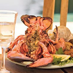 Grilled Split Lobster with Pesto