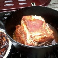 Slow cooked cast iron boston pork butt