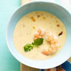 Buttermilk-Corn Soup with Shrimp