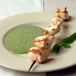 Chicken Skewers with Mint Sauce