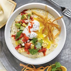 Cheese Grits with Poached Eggs