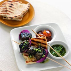 Indian-Style Beef Kebabs with Cilantro Sauce