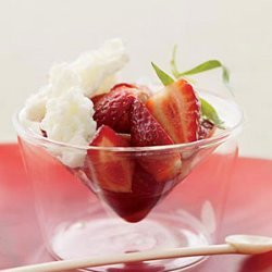 Strawberries with Buttermilk Ice and Balsamic Vinegar