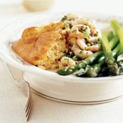 Corn and Dried Tomato Souffle with Shrimp-Onion Relish