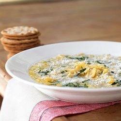 Summer Squash Soup with Pasta and Parmesan