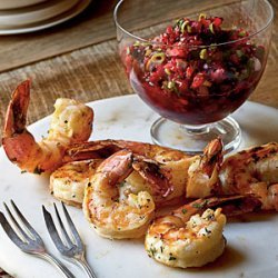Grilled Shrimp with Fresh Cranberry Salsa
