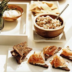 Herbed Bay Shrimp with Rye Crackers