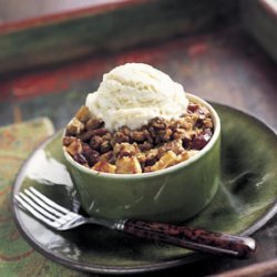 Apple and Cranberry Crisps with Ginger-Pecan Topping