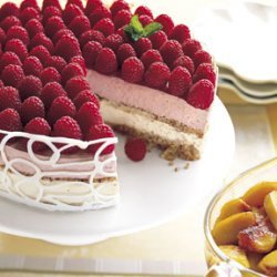 Raspberry and Peach Parfait Cake