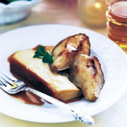 Maple Crème Flan with Maple-Glazed Pears