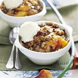 Individual Toffee, Pecan, and Peach Crisps