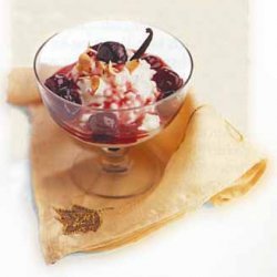 Rice Pudding with Almonds and Cherry Sauce