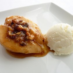 Hazelnut-Stuffed Pears with Maple Glaze