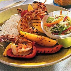 Shrimp and Mango Skewers with Guava-Lime Glaze