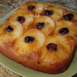 Pineapple Upside-Down Cake with Dried Cherries