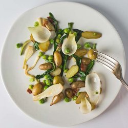 Peas with Onions and Guanciale