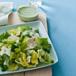 Butter Lettuce and Escarole Salad with Green Goddess Dressing