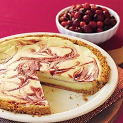 Cranberry Swirl Cheesecake Pie