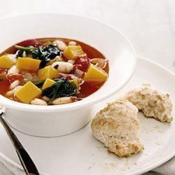 Squash and White Bean Soup with Parmesan Biscuits