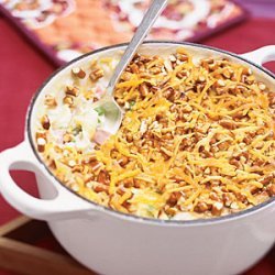 Easy Noodle Bake with Ham and Peas