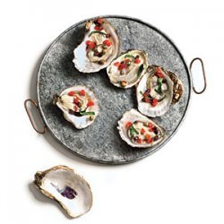 Smoked Oysters with Olive Relish