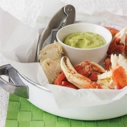 Cracked Crab with Herbed Avocado Sauce