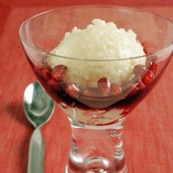 Rice Pudding with Pomegranate Syrup