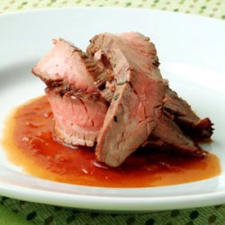 Grilled Flank Steak with Bourbon Barbecue Sauce