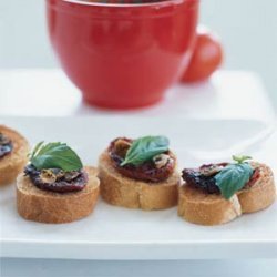 Oven-Dried Tomato on Toast Rounds
