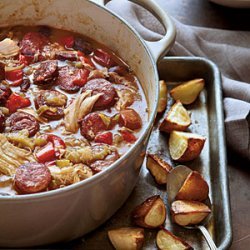 Chicken-Andouille Gumbo with Roasted Potatoes