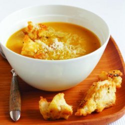Butternut Squash Soup with Sage and Parmesan Croutons