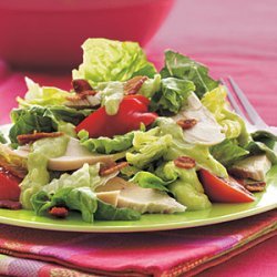 Chicken BLT Salad with Creamy Avocado–Horned Melon Dressing