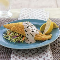 Baked Bayou Catfish with Spicy Sour Cream Sauce