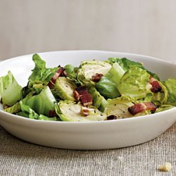 Brussels Sprouts Salad with Warm Bacon Vinaigrette