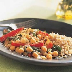 Chickpea, Red Pepper, and Basil Saute