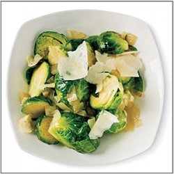 Sauteed Brussels Sprouts with Garlic and Pecorino