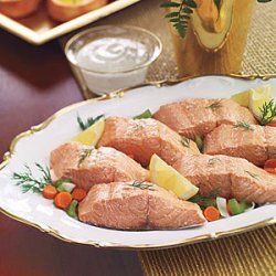 Poached Salmon with Mustard Sauce