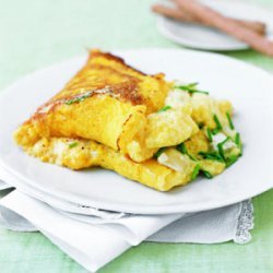Fluffy Corn and Goat Cheese Omelet