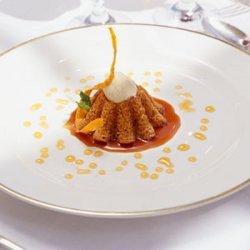 Carrot Cake with Madeira Syrup and Vanilla Ice Cream