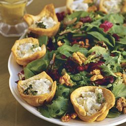 Champagne Salad With Pear-Goat Cheese Tarts