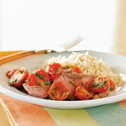 Broiled Flank Steak with Warm Tomato Topping