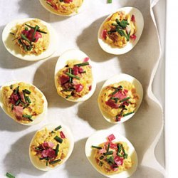 Deviled Eggs with Pickled Onions