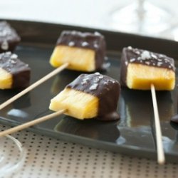 Spicy Chocolate-Dipped Pineapple with Sea Salt