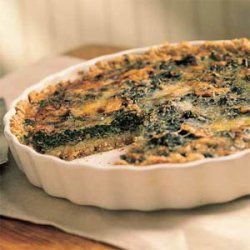 Mushroom-and-Spinach Quiche in an Oat Crust