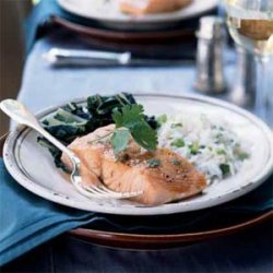 Slow-Roasted Salmon with Bok Choy and Coconut Rice